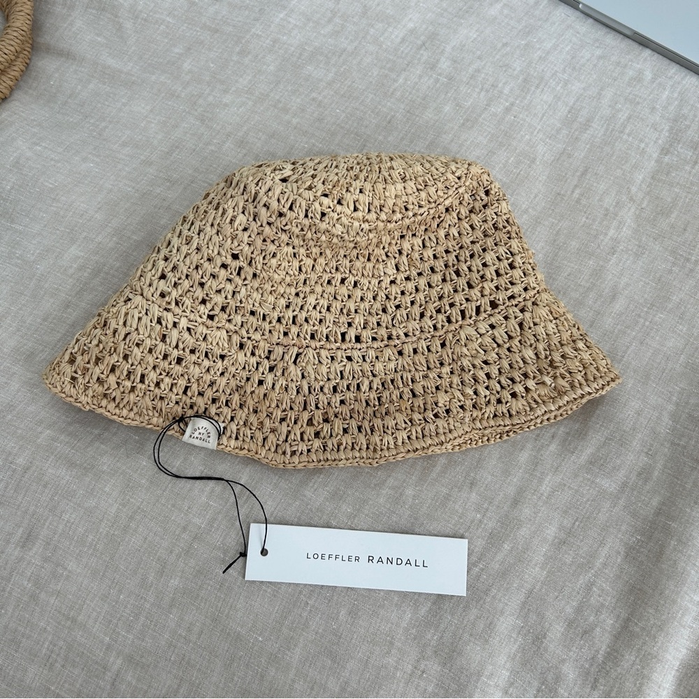 NWT Loeffler Randall Jocelyn Raffia Bucket Hat